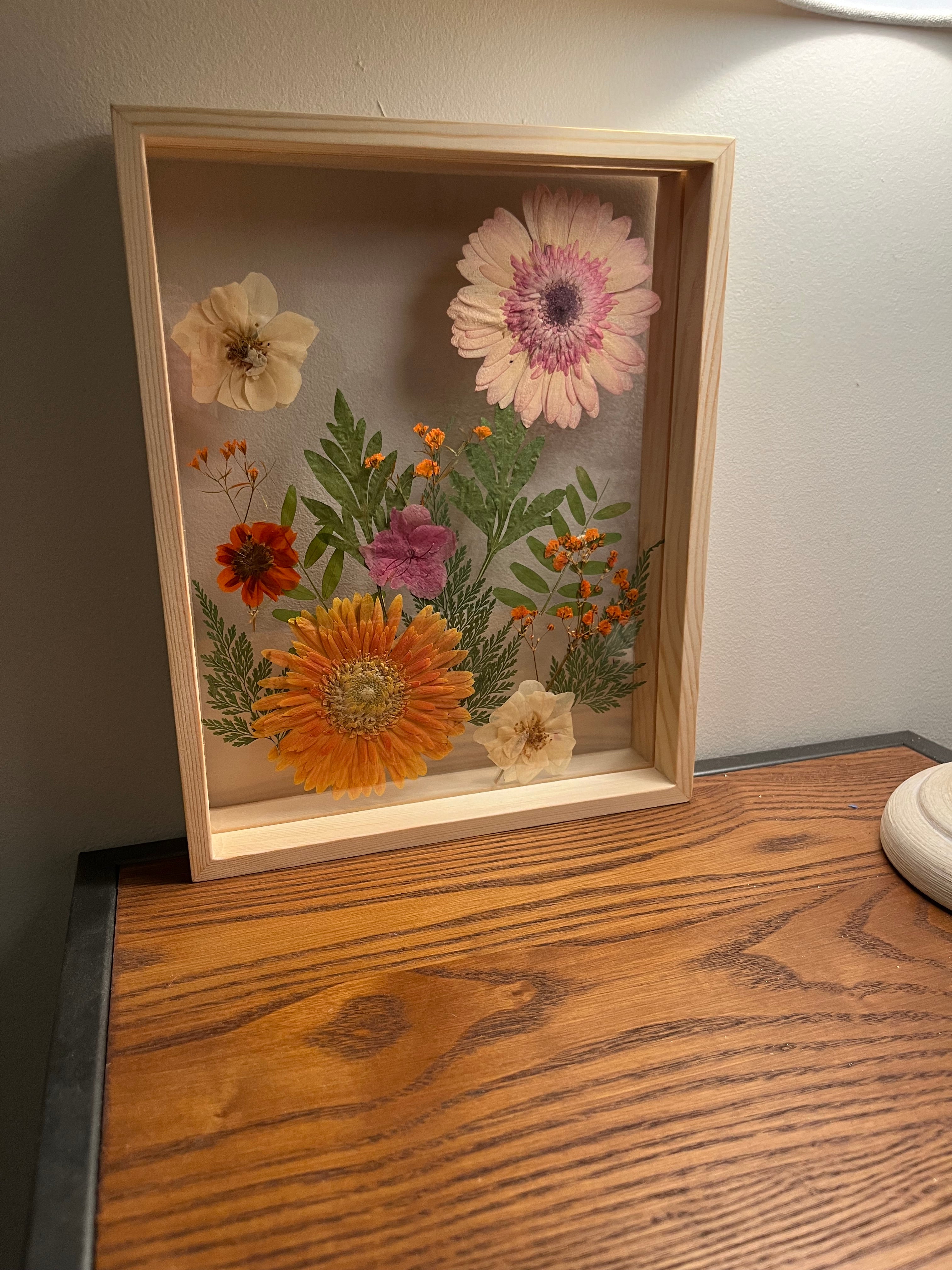 Natural Wood 8x10 Framed Flower Art