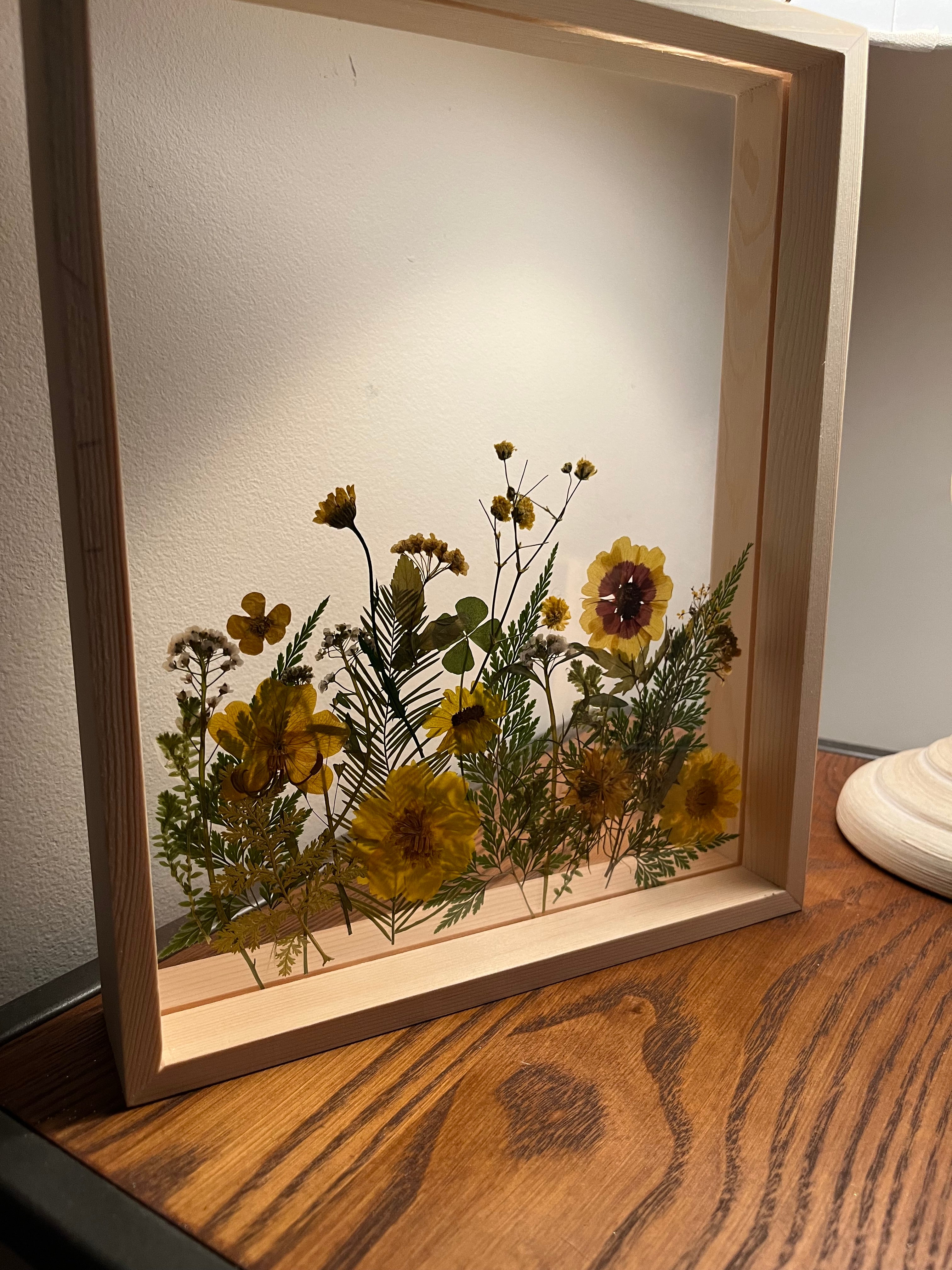 Natural Wood 8x10 Framed Flower Art