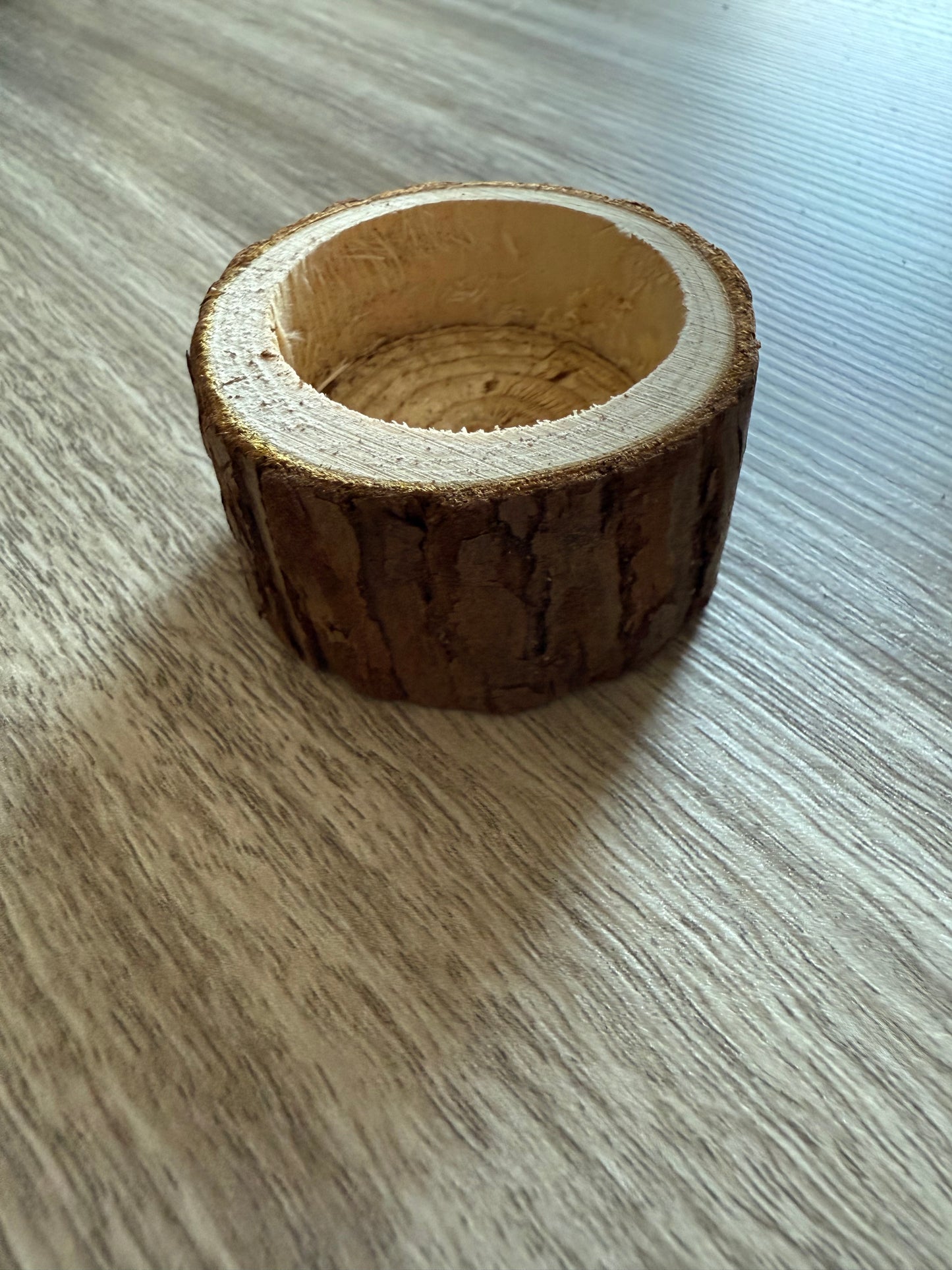 Set of 3 Small Tree Trunk Tea Light Candle Holders