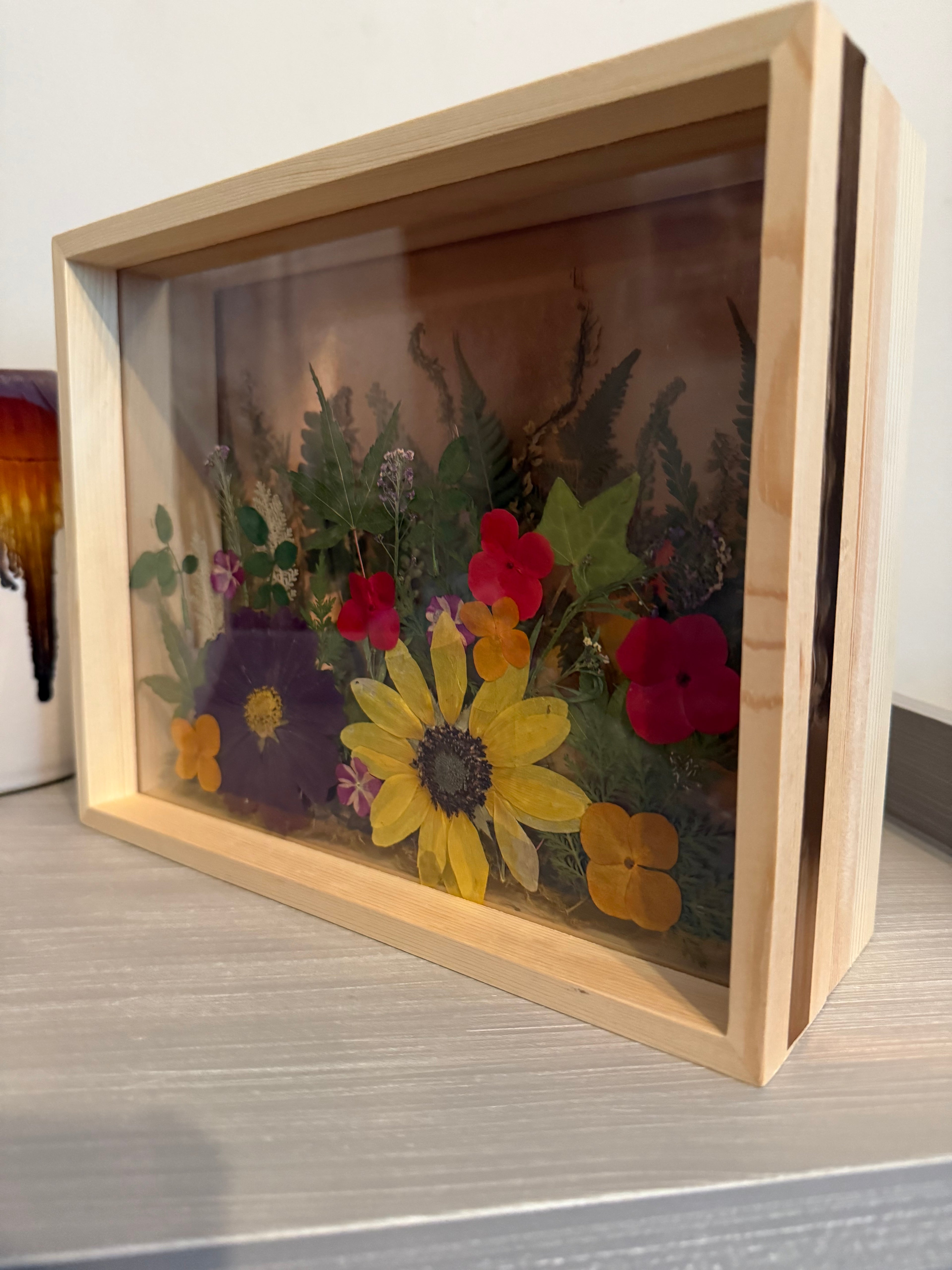 Shadow Box Flower Art