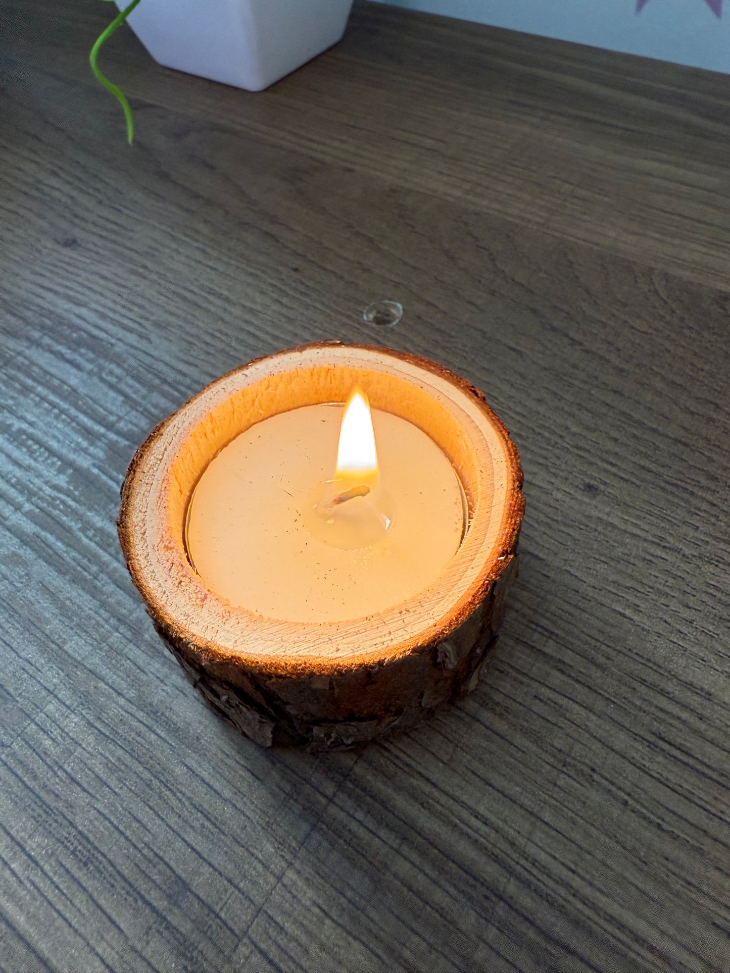 Set of 3 Small Tree Trunk Tea Light Candle Holders