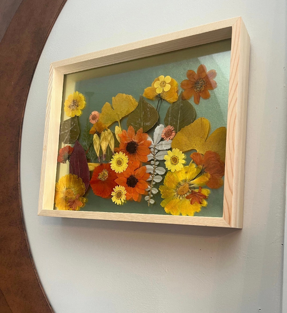 Natural Wood 8x10 Framed Flower Art