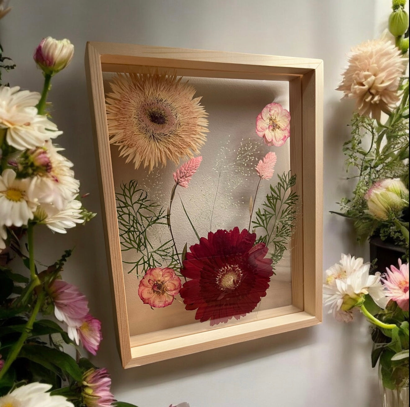 Natural Wood 8x10 Framed Flower Art