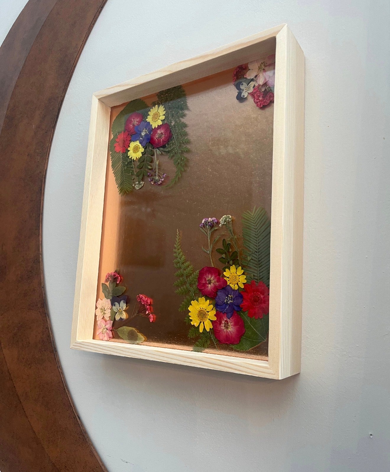 Natural Wood 8x10 Framed Flower Art