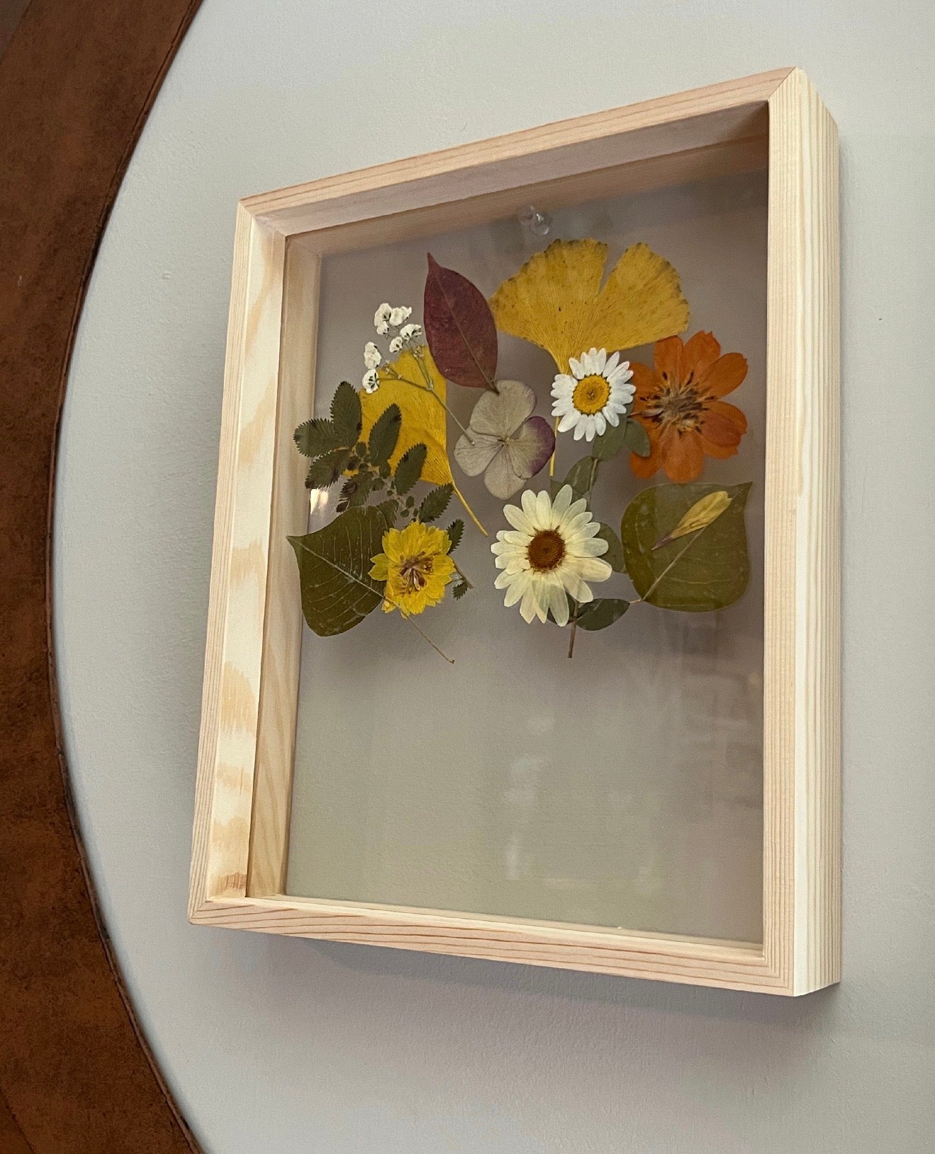 Natural Wood 8x10 Framed Flower Art