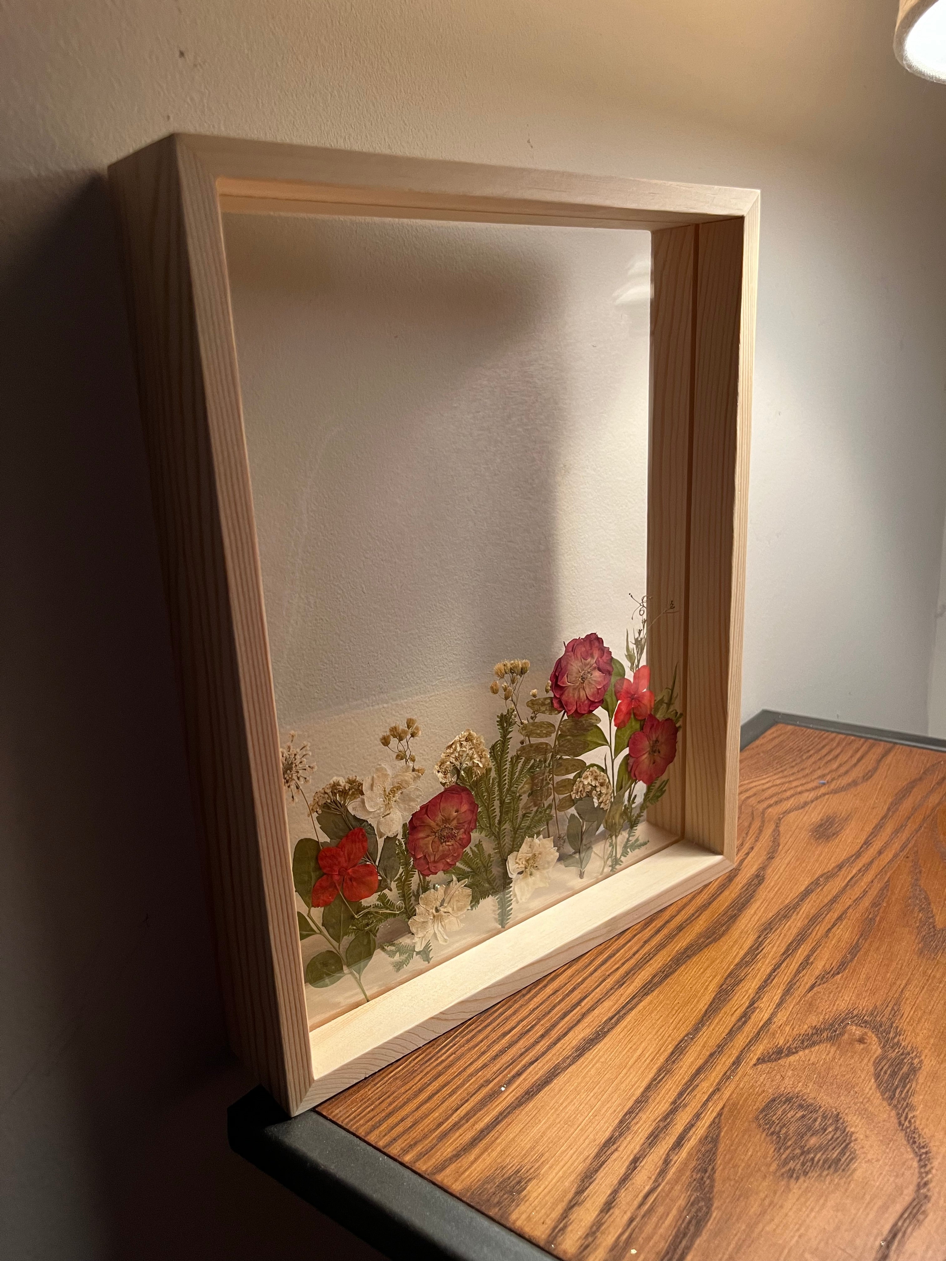 Natural Wood 8x10 Framed Flower Art