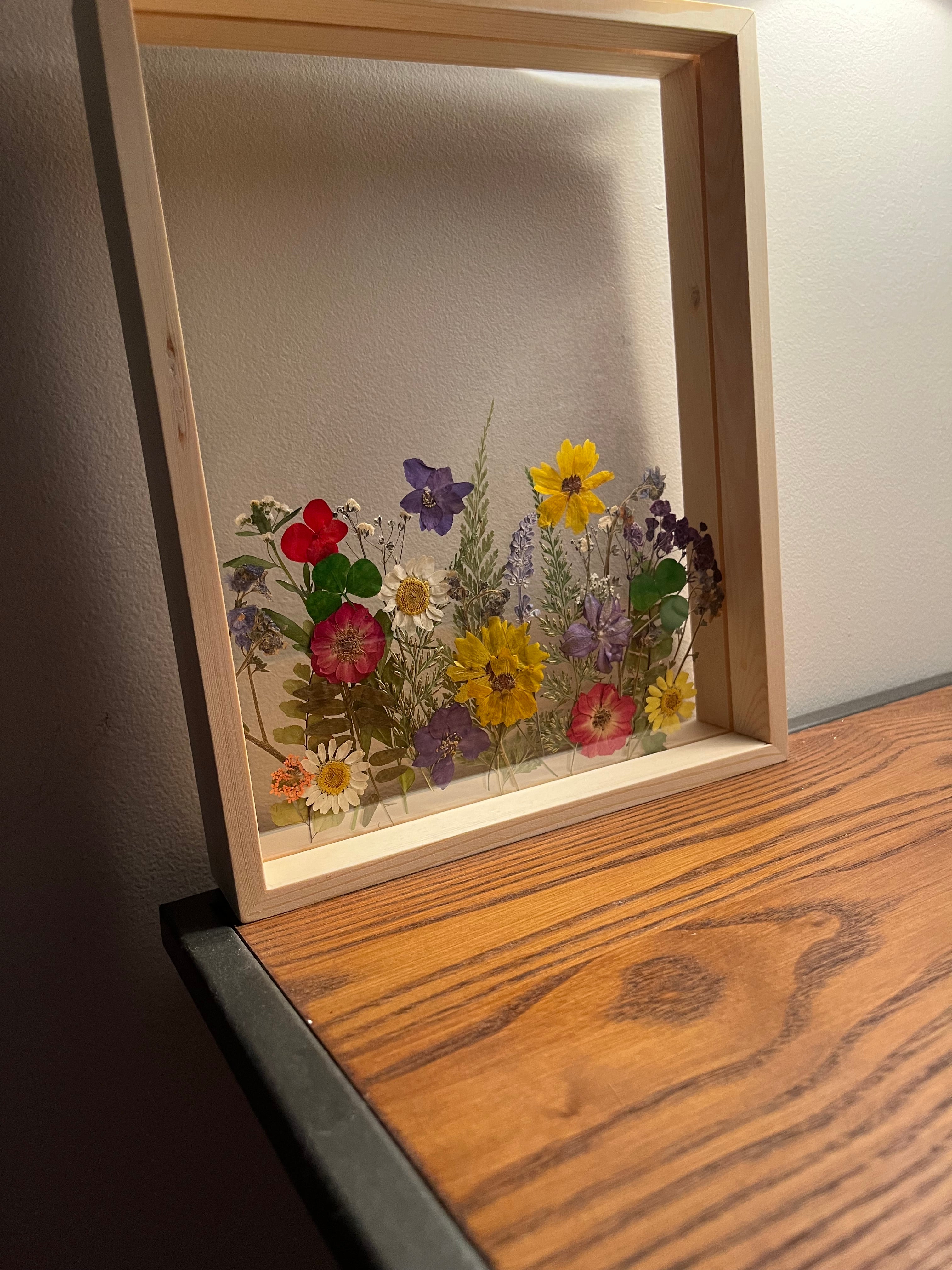Natural Wood 8x10 Framed Flower Art