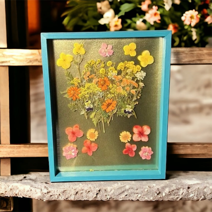 Turquoise flower art