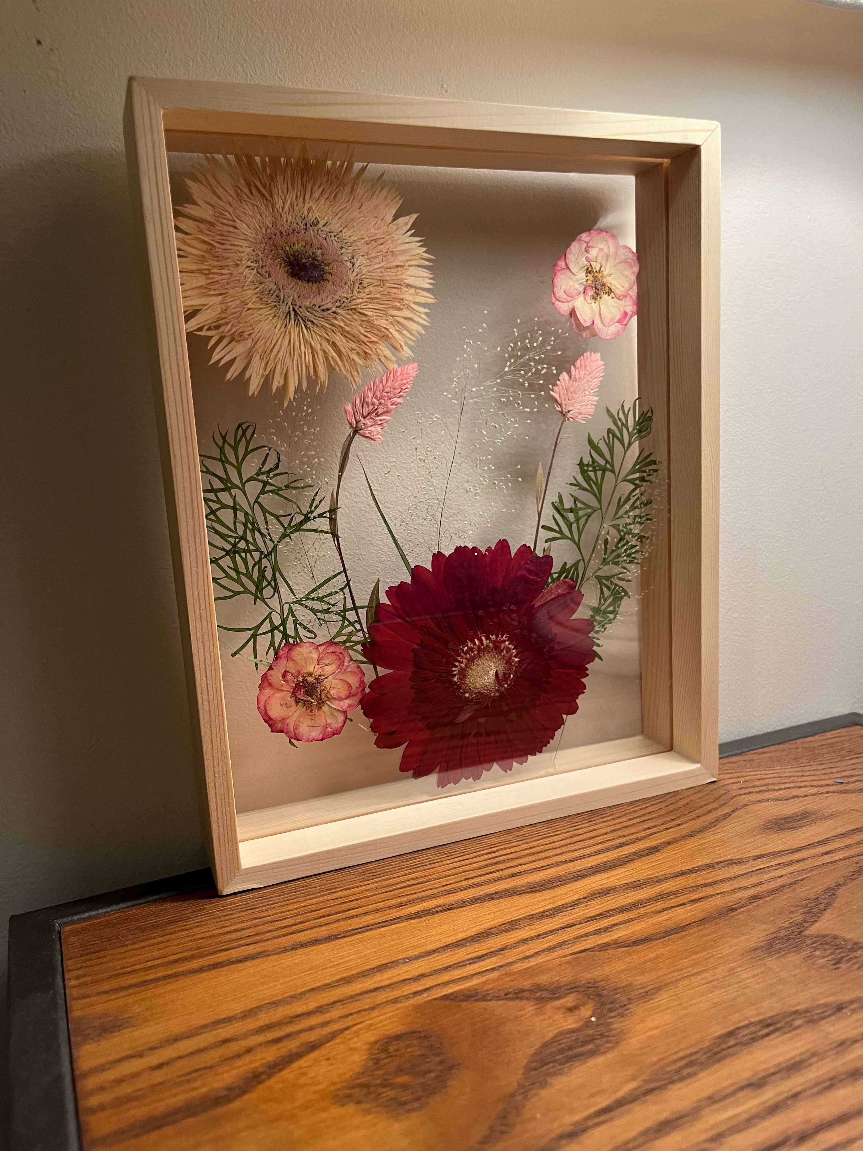 Natural Wood 8x10 Framed Flower Art