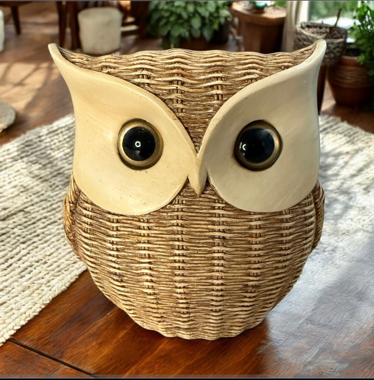 Cute Small Rattan Owl