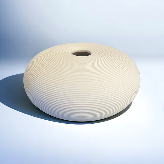 front view of the round ceramic vase